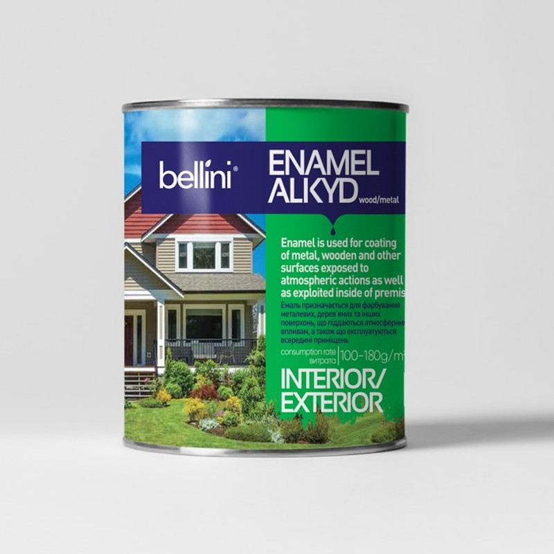 Емаль алкідна BELLINI ПФ-115, глянець чорний, 2,8кг